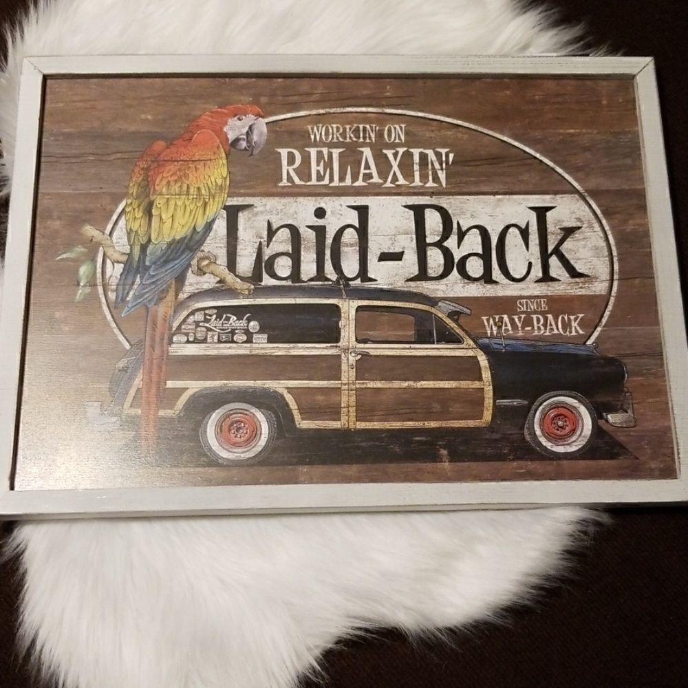 The Spring Shop Wooden Wall Art/ Laid Back